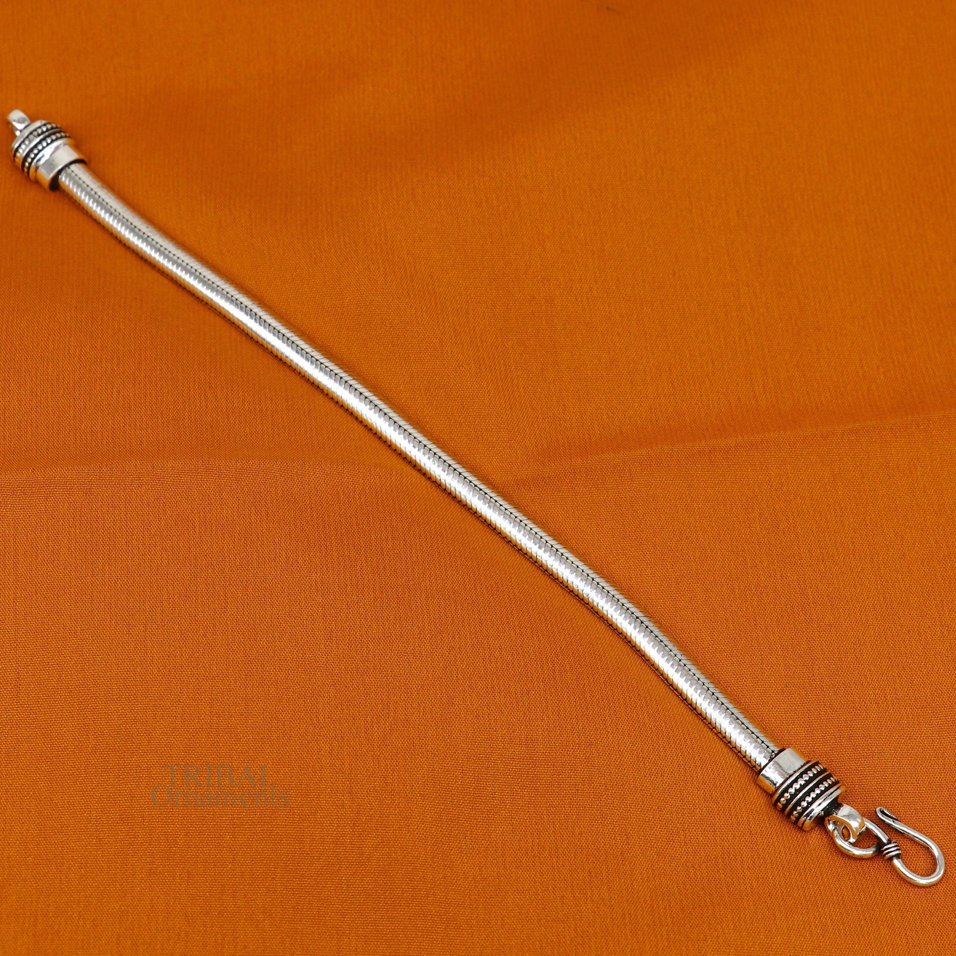 6.5 mm 925 sterling silver handmade snake chain bracelet D shape Customized bracelet half round snake chain bracelet unisex sbr262 - TRIBAL ORNAMENTS