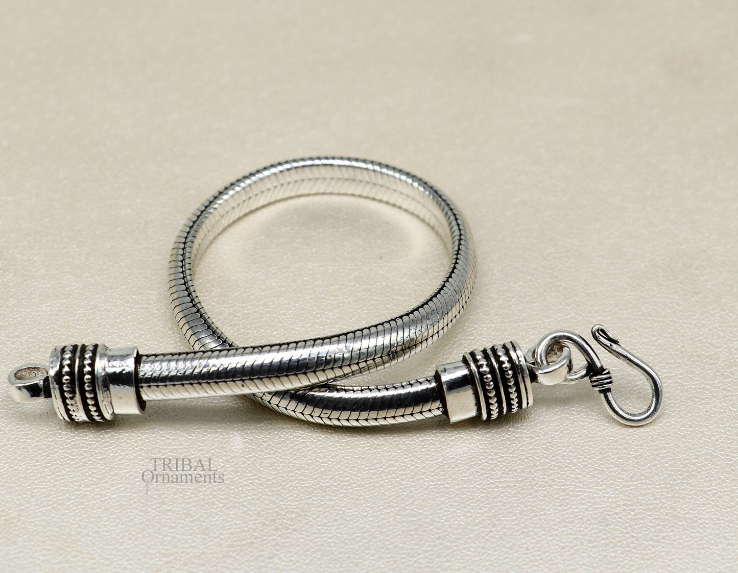 6.5 mm 925 sterling silver handmade snake chain bracelet D shape Customized bracelet half round snake chain bracelet unisex sbr262 - TRIBAL ORNAMENTS