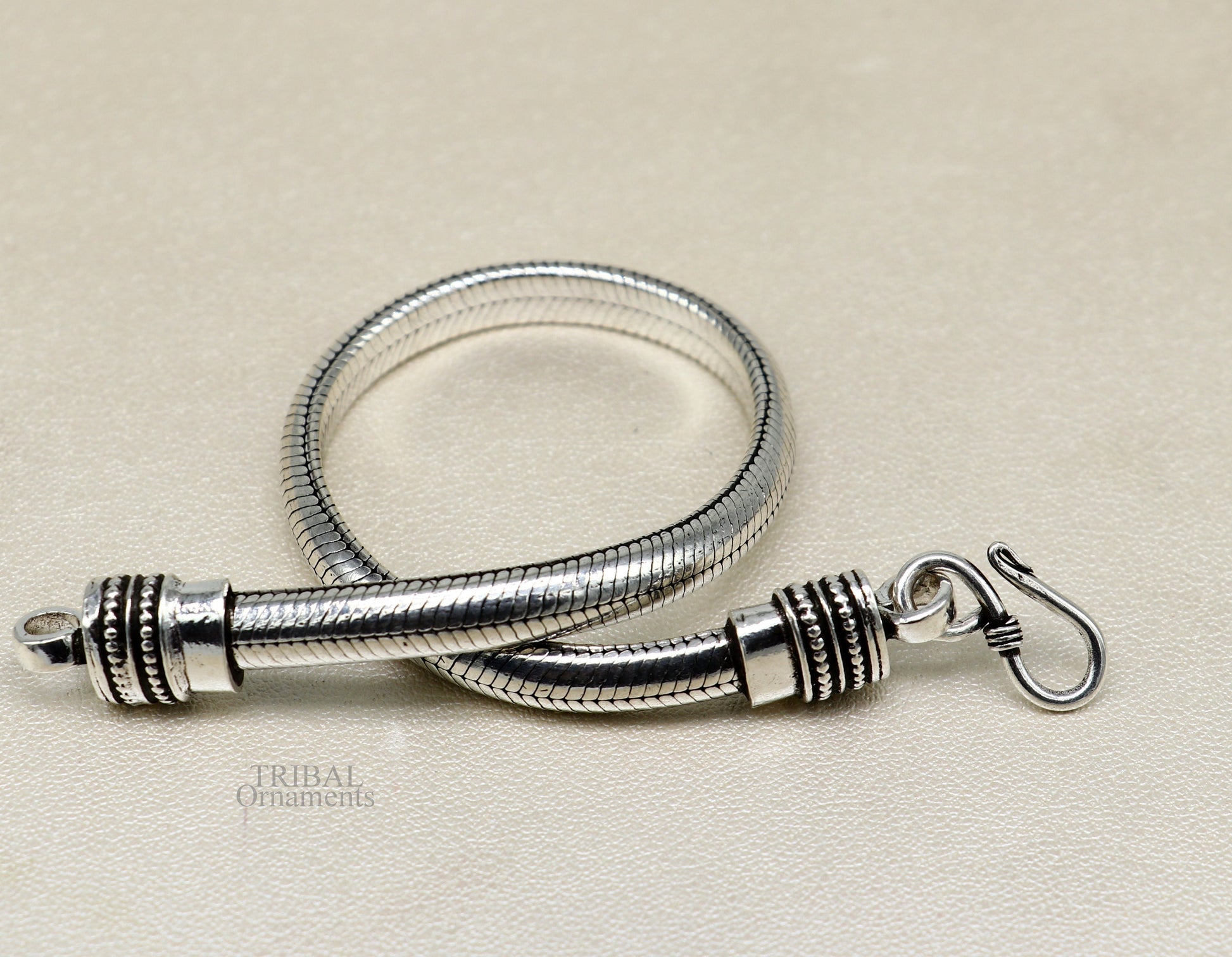 6.5 mm 925 sterling silver handmade snake chain bracelet D shape Customized bracelet half round snake chain bracelet unisex sbr262 - TRIBAL ORNAMENTS