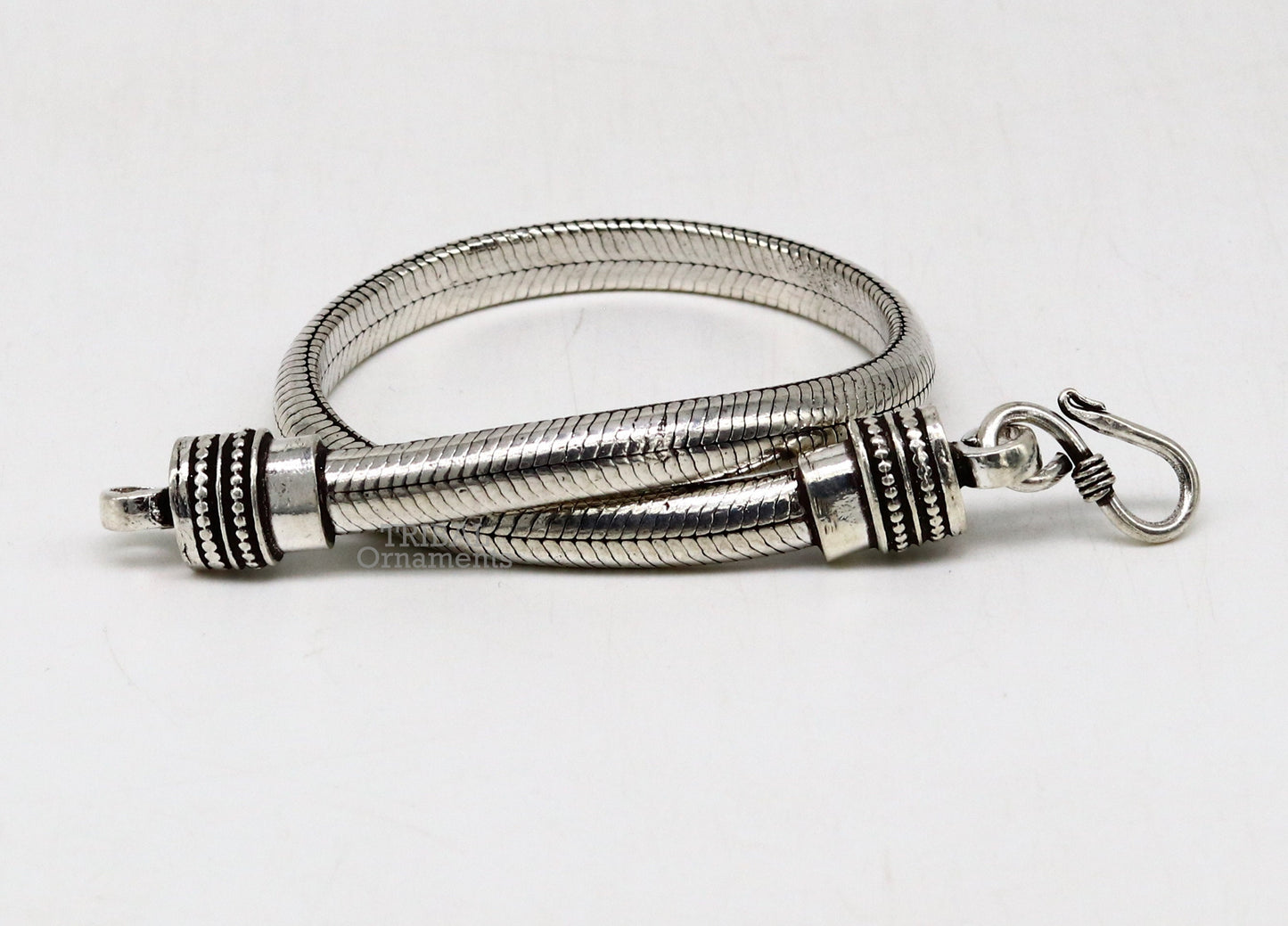 6mm 925 sterling silver handmade snake chain bracelet D shape Customized bracelet half round snake chain bracelet unisex sbr373 - TRIBAL ORNAMENTS