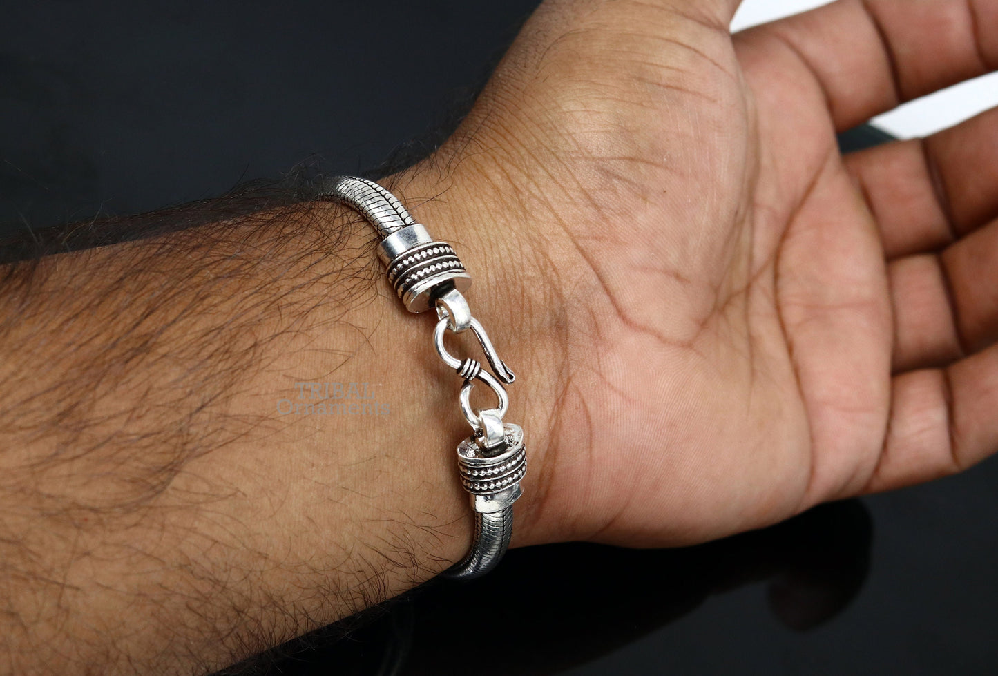 6mm 925 sterling silver handmade snake chain bracelet D shape Customized bracelet half round snake chain bracelet unisex sbr373 - TRIBAL ORNAMENTS