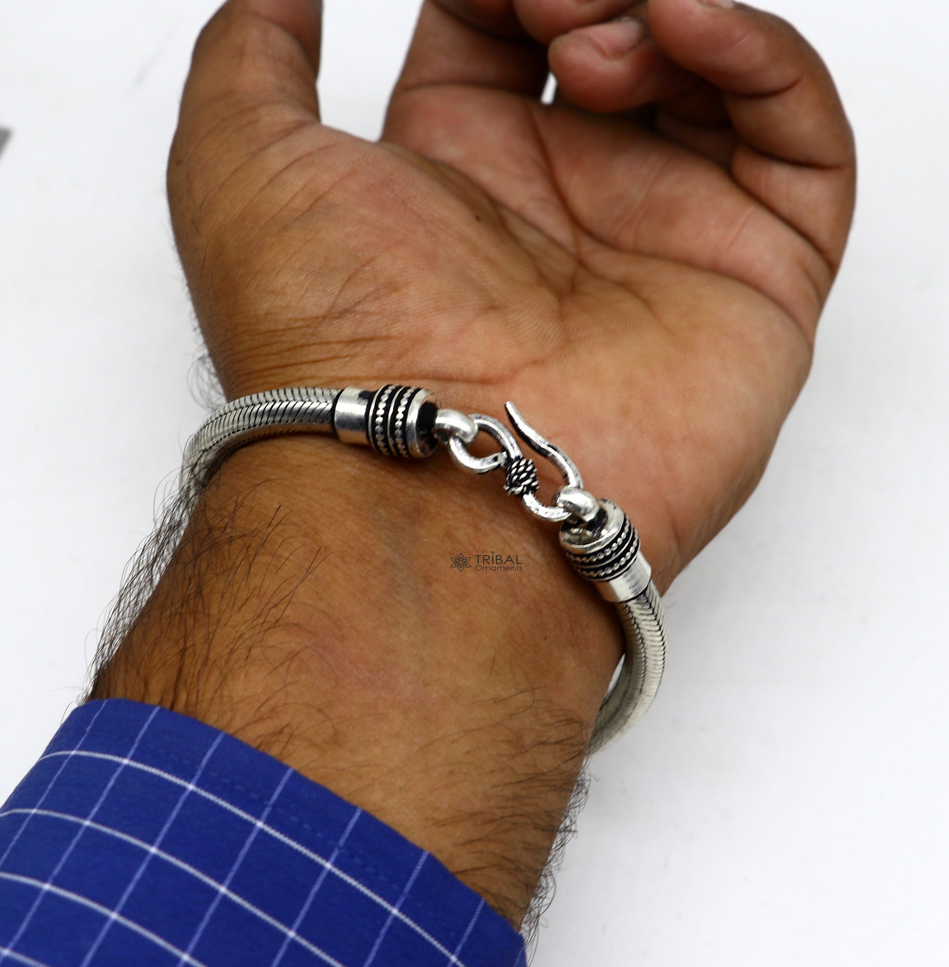 6MM Solid 925 sterling silver handmade amazing snake chain flexible unisex bracelet jewelry elegant custom wrist belt bracelet india sbr680 - TRIBAL ORNAMENTS