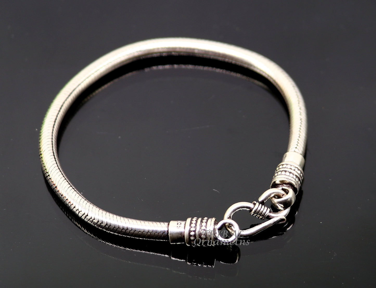 7.5" to 9" Vintage design pure 925 sterling silver handmade amazing snake chain flexible unisex bracelet jewelry from Rajasthan india sbr446 - TRIBAL ORNAMENTS