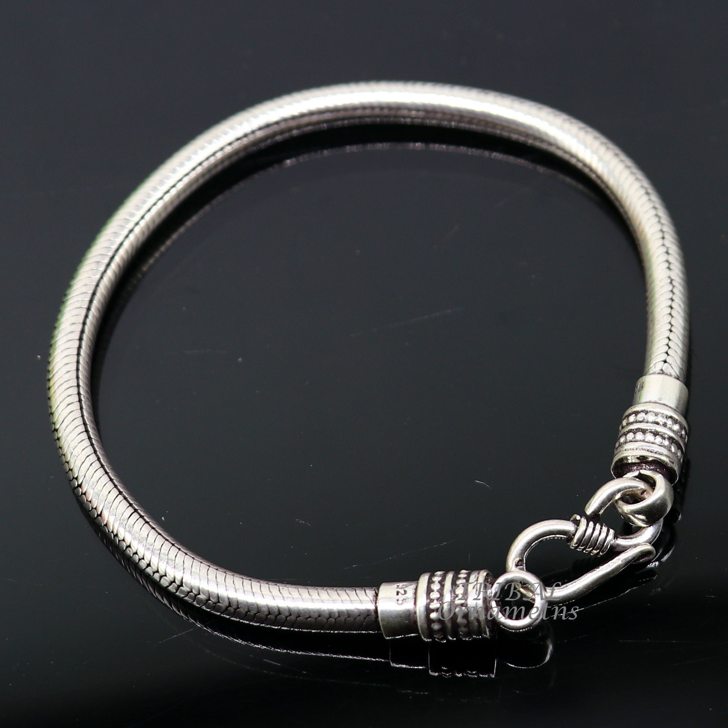 925 sterling silver amazing snake chain bracelet flexible unisex