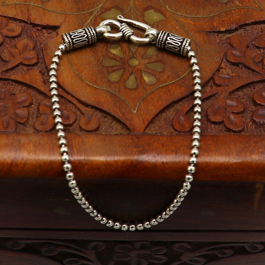 925 sterling silver customized design beaded bracelet, excellent girl's bracelet best gifting jewelry stylish unique jewelry nsbr254 - TRIBAL ORNAMENTS