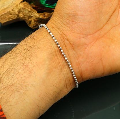 Sterling silver beaded bracelet with customized design, stylish jewelry for girls, from TRIBAL ORNAMENTS.