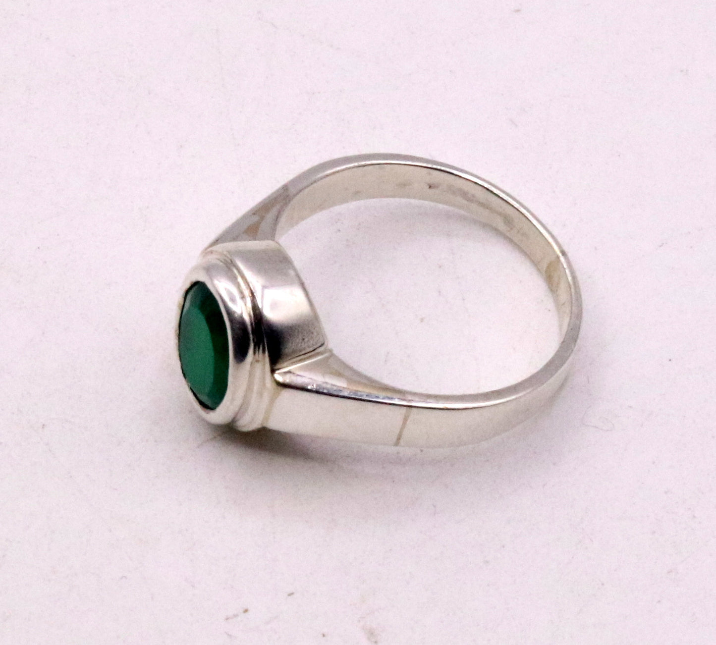 925 sterling silver handmade green onyx stone unisex ring fabulous band from rajasthan india - TRIBAL ORNAMENTS