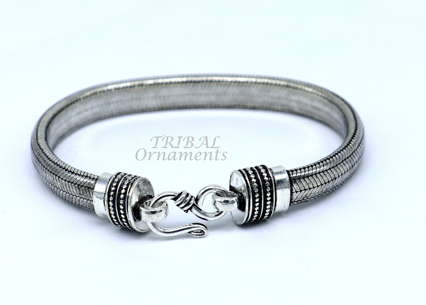 9MM 925 sterling silver handmade amazing snake chain flexible unisex D shape half round bracelet elegant wrist belt bracelet india sbr476 - TRIBAL ORNAMENTS