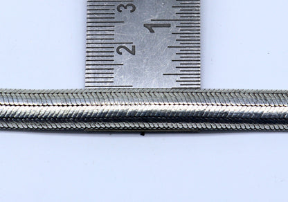 9mm 925 sterling silver snake chain bracelet with D-shape half-round design, flexible unisex jewelry from Tribal Ornaments.