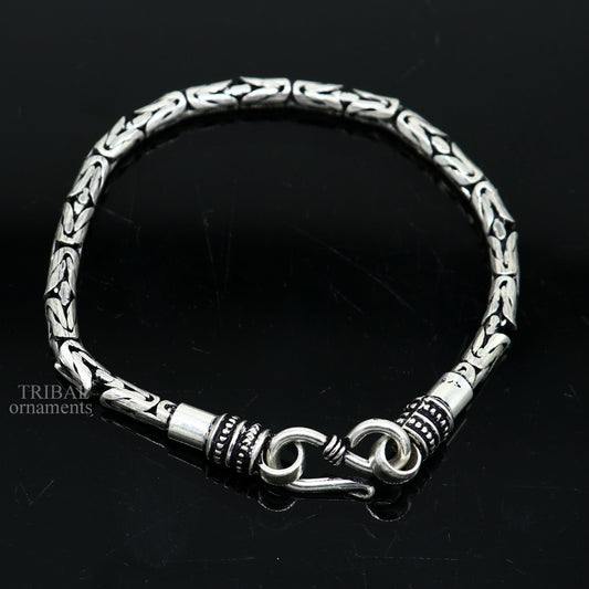 All size 4MM vintage style handmade solid 925 sterling silver bracelet unisex gifting tribal stylish jewelry for men's and women's Rsbr369 - TRIBAL ORNAMENTS