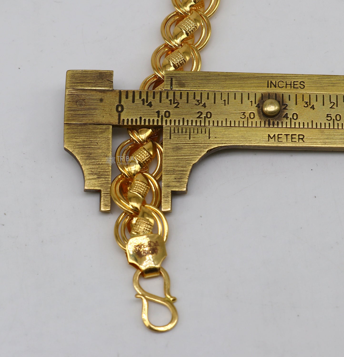 Exclusive trendy lotus design handmade 22kt  yellow gold All size bracelet best men's wedding gifting jewelry from india gbr75 - TRIBAL ORNAMENTS