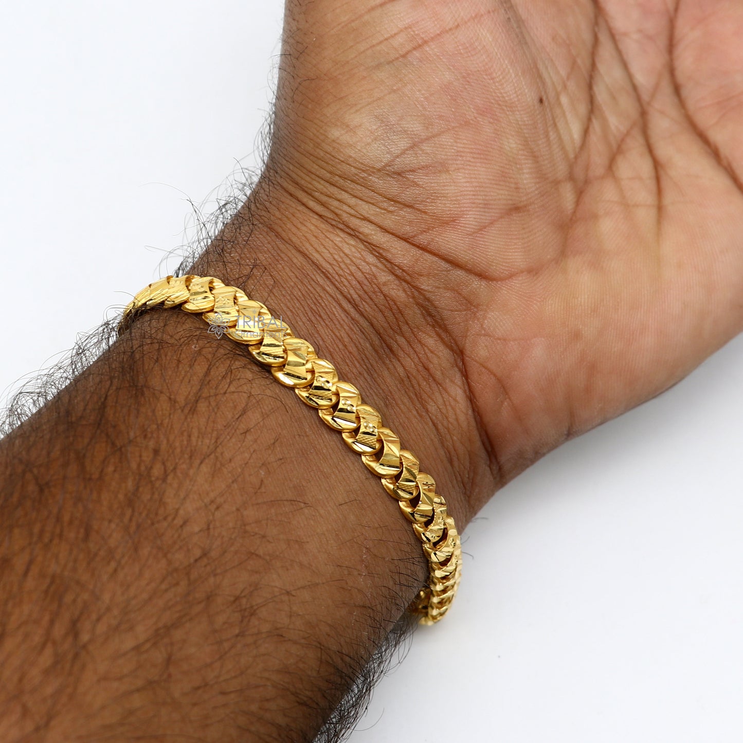 Exclusive trendy unique design handmade 22kt  yellow gold All size bracelet best men's wedding gifting jewelry from india gbr77 - TRIBAL ORNAMENTS