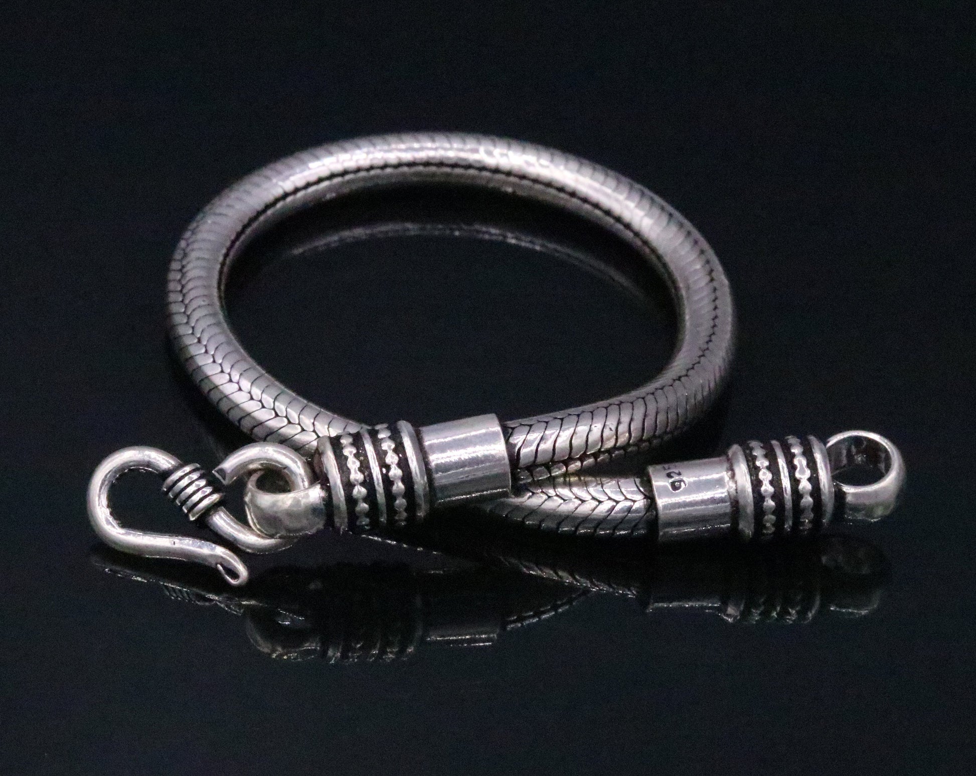 8 inches 5MM Amazing vintage style snake chain handmade 925 sterling silver bracelet unisex indian tribal gifting jewelry sbr73 - TRIBAL ORNAMENTS