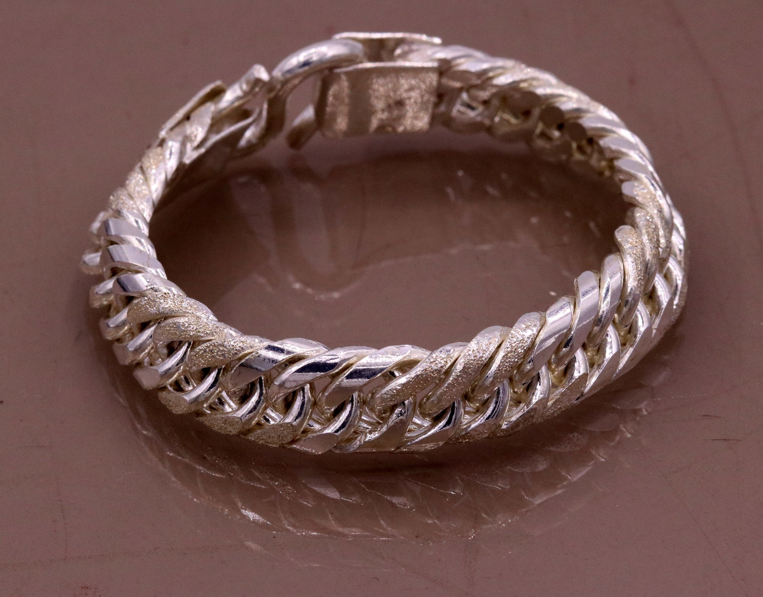 925 sterling silver solid Vintage cuban link chain bracelet unisex