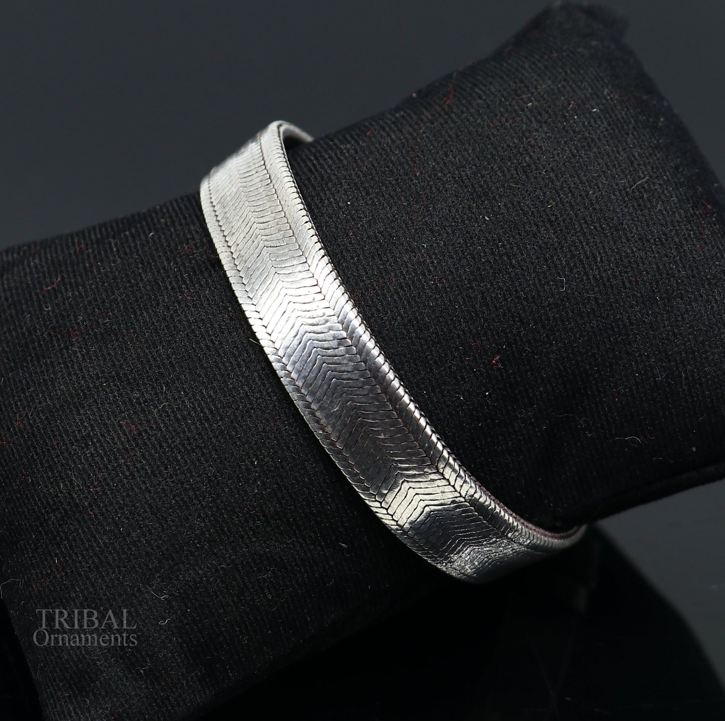 8" Vintage style solid 925 sterling silver handmade gorgeous wheat chain flexible bracelet belt unisex jewelry from Rajasthan India sbr236 - TRIBAL ORNAMENTS