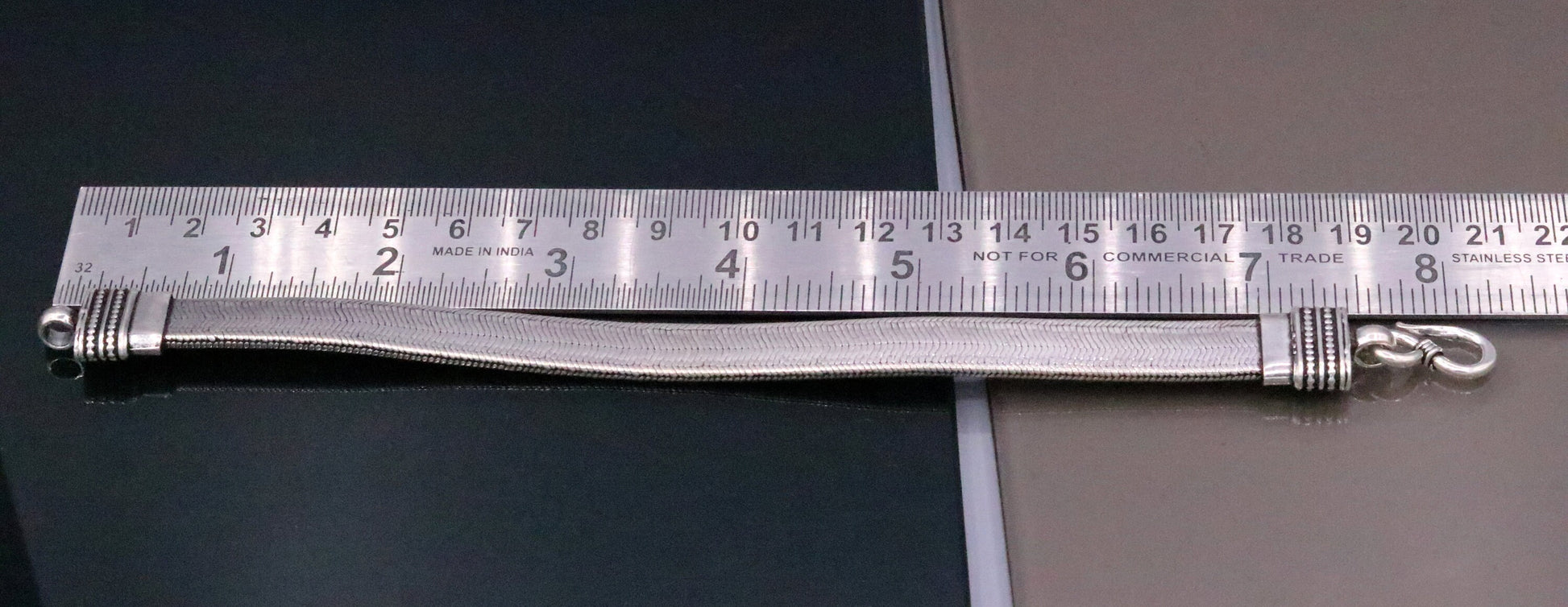 8" Handmade solid 925 sterling silver vintage wheat chain foxtail chain bracelet unisex elegant jewelry for wrist belt gifting sbr66 - TRIBAL ORNAMENTS