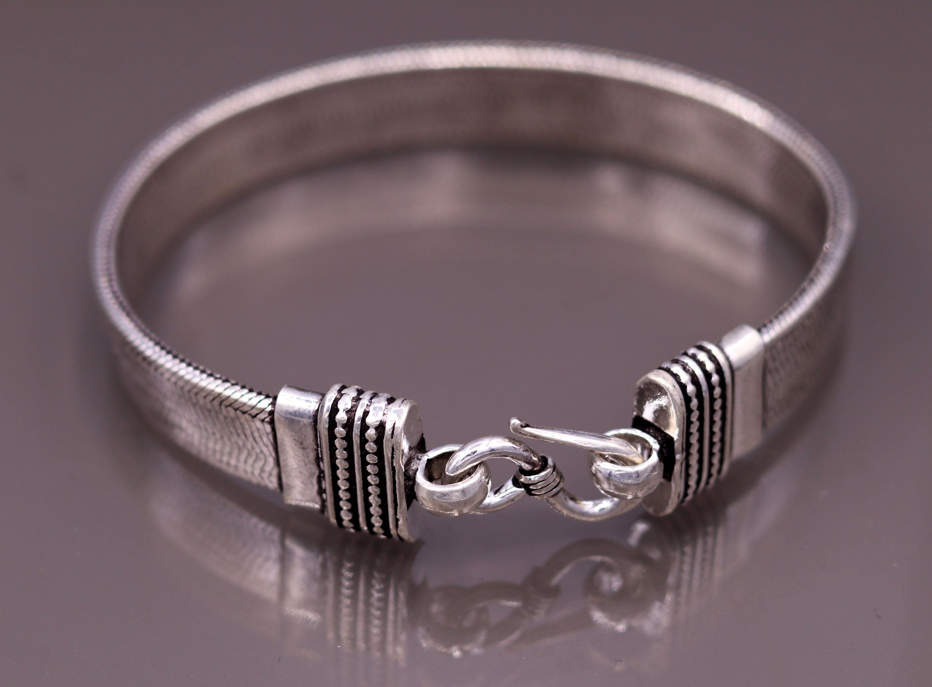 925 sterling silver vintage foxtail chain wrist belt bracelet