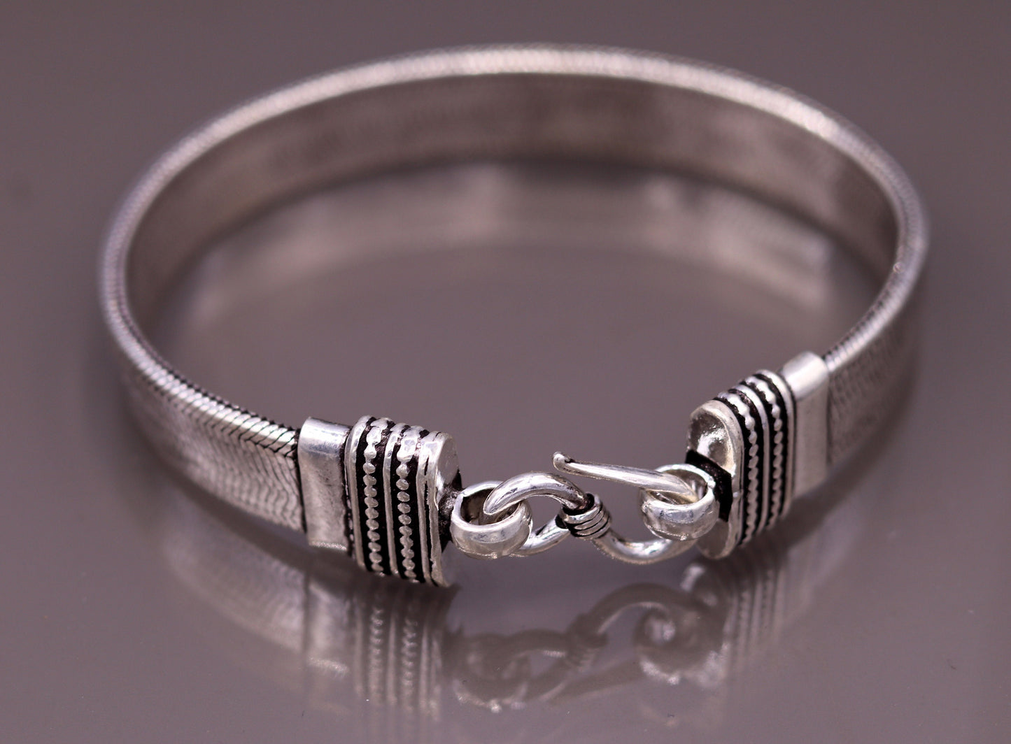 8" Handmade solid 925 sterling silver vintage wheat chain foxtail chain bracelet unisex elegant jewelry for wrist belt gifting sbr66 - TRIBAL ORNAMENTS