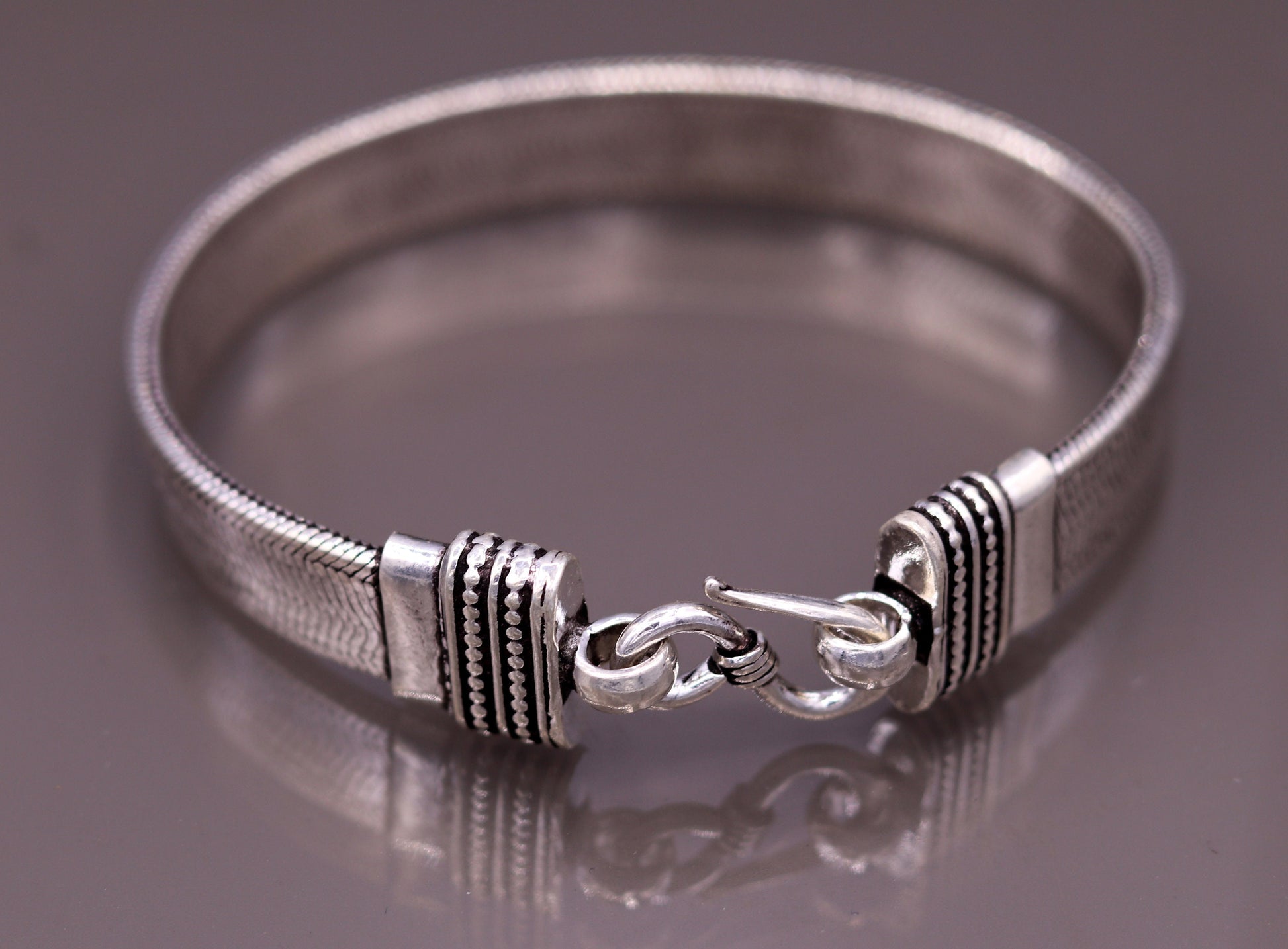 8" Handmade solid 925 sterling silver vintage wheat chain foxtail chain bracelet unisex elegant jewelry for wrist belt gifting sbr66 - TRIBAL ORNAMENTS