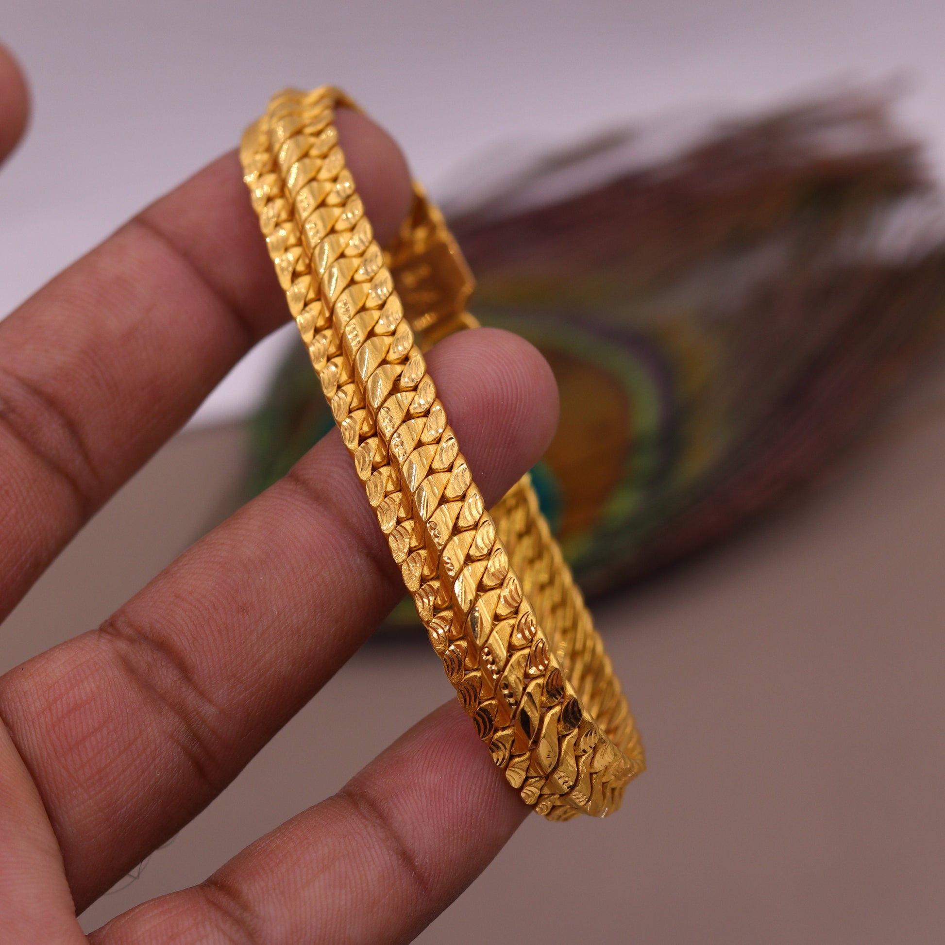 Top class vintage design 22kt yellow gold handmade gope chain bracelet certified bracelet unisex jewelry from Rajasthan India - TRIBAL ORNAMENTS