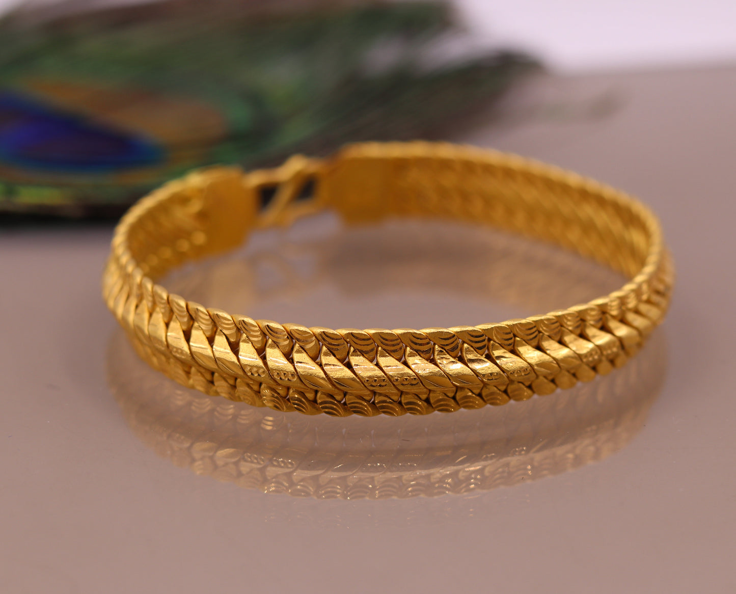 Top class vintage design 22kt yellow gold handmade gope chain bracelet certified bracelet unisex jewelry from Rajasthan India - TRIBAL ORNAMENTS