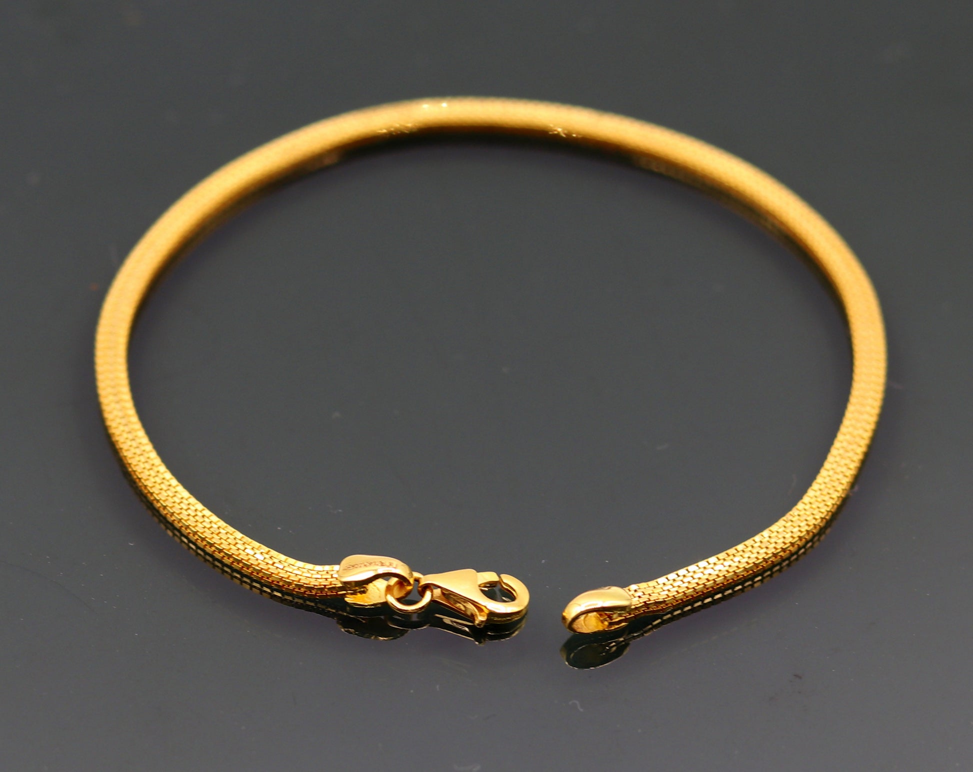 Vintage Solid 22kt yellow gold box chain solid bracelet 91.6% gold purity solid vintage handmade gifting jewelry from rajasthan india - TRIBAL ORNAMENTS