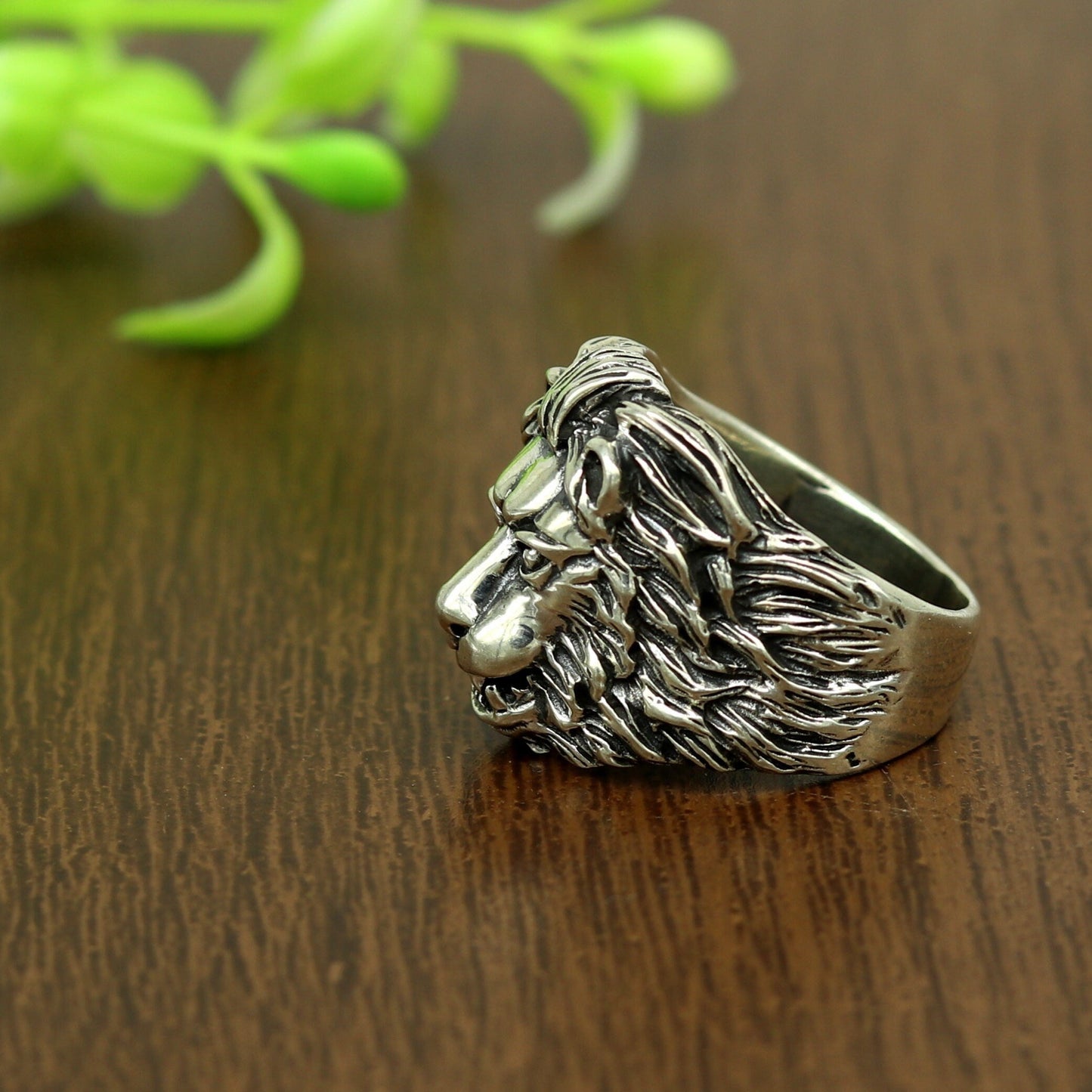 925 sterling silver handmade excellent lion face vintage stylish ring band unisex customized jewelry from Rajasthan india sr0275 - TRIBAL ORNAMENTS