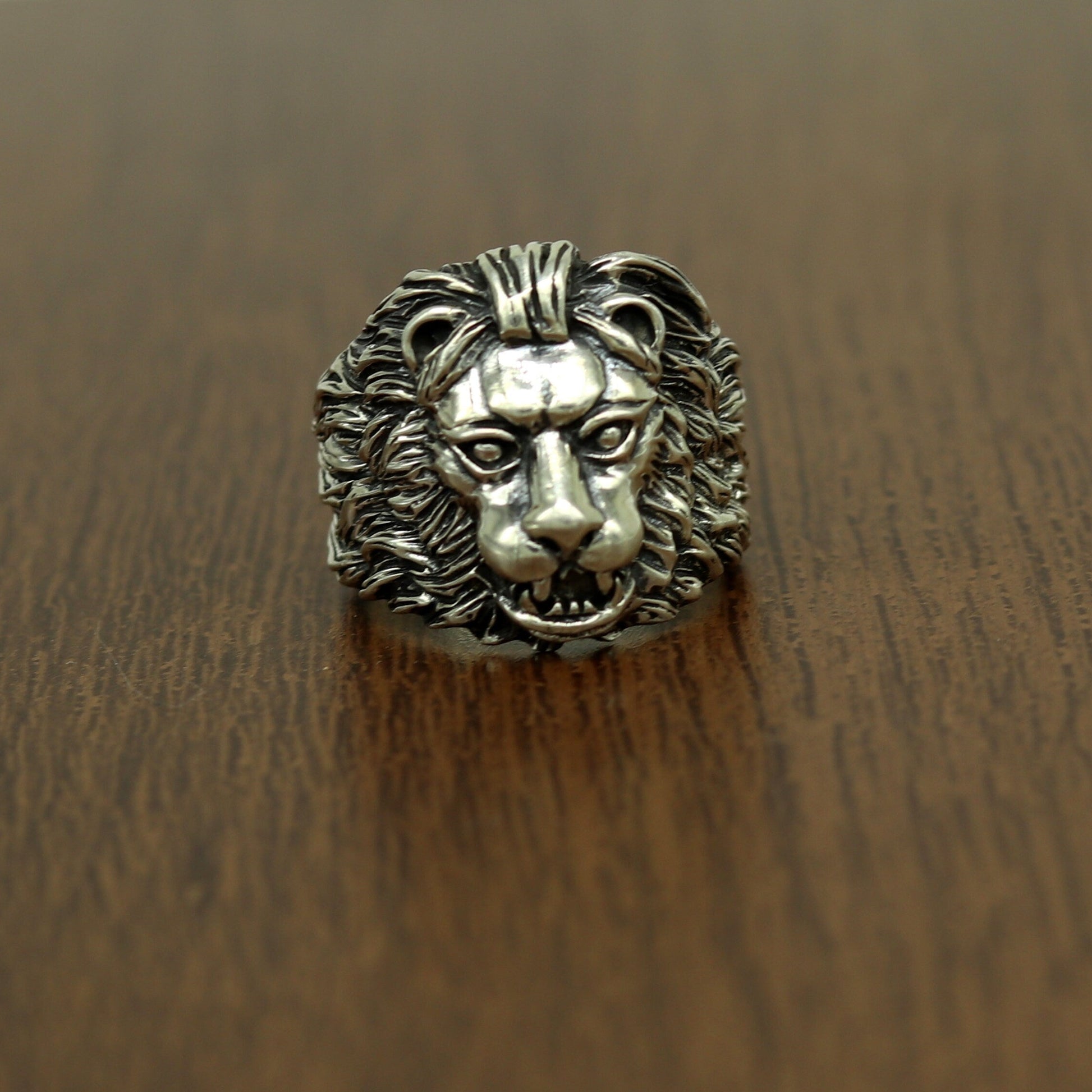 925 sterling silver handmade excellent lion face vintage stylish ring band unisex customized jewelry from Rajasthan india sr0275 - TRIBAL ORNAMENTS