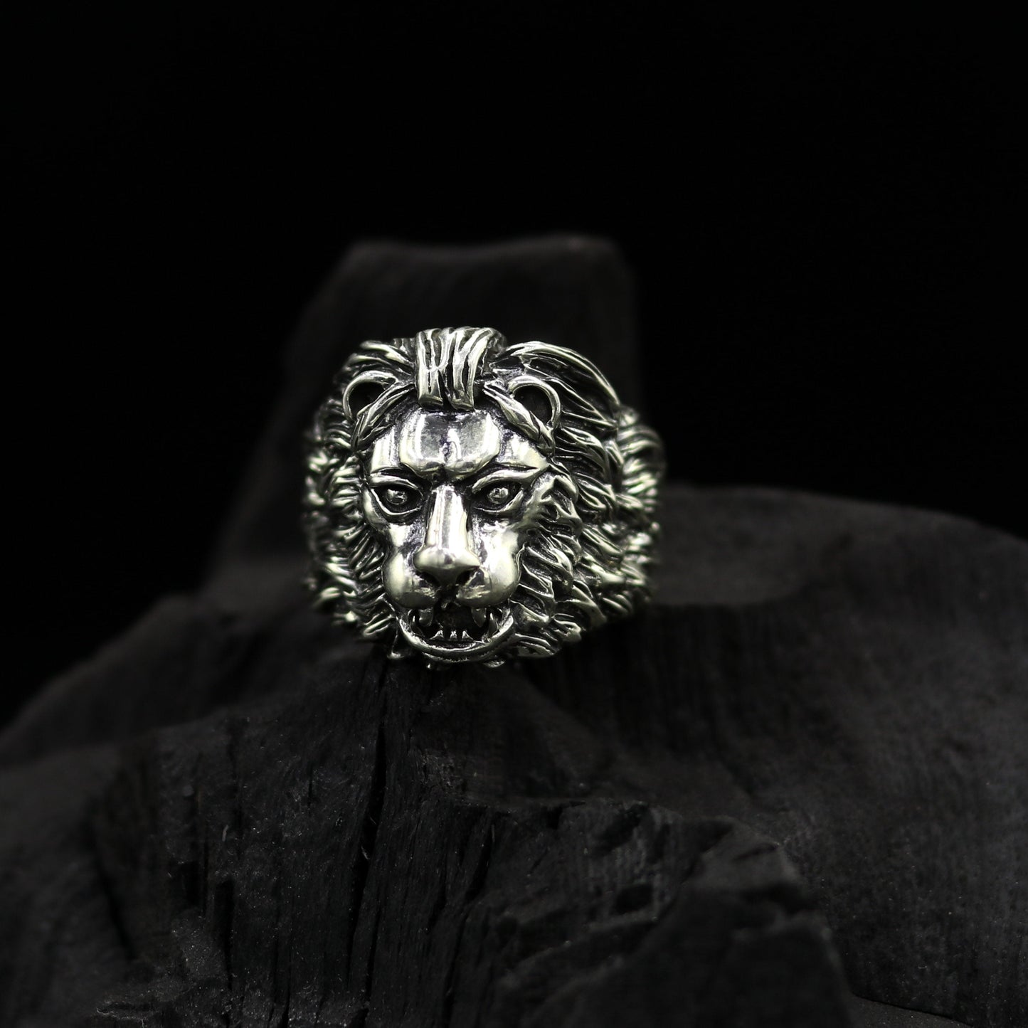 925 sterling silver handmade excellent lion face vintage stylish ring band unisex customized jewelry from Rajasthan india sr0275 - TRIBAL ORNAMENTS