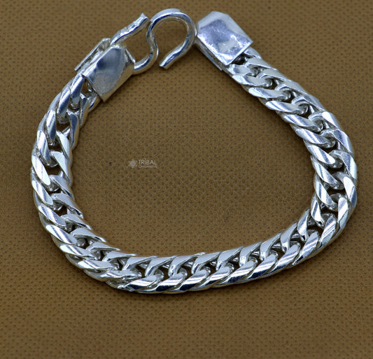 10mm 925 sterling silver handmade unique customized design heavy men's bracelet, Amazing oxidized personalized gifting royal jewelry sbr725 - TRIBAL ORNAMENTS