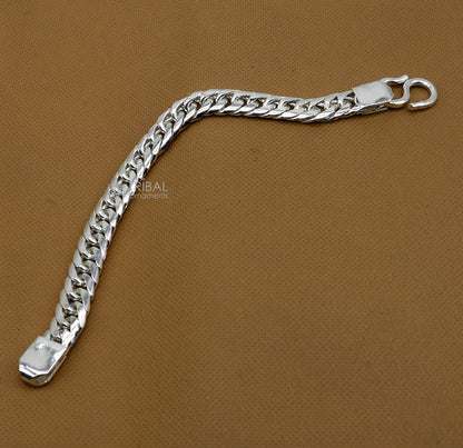 10mm 925 sterling silver handmade men's bracelet with unique oxidized custom design, heavy and royal jewelry by TRIBAL ORNAMENTS