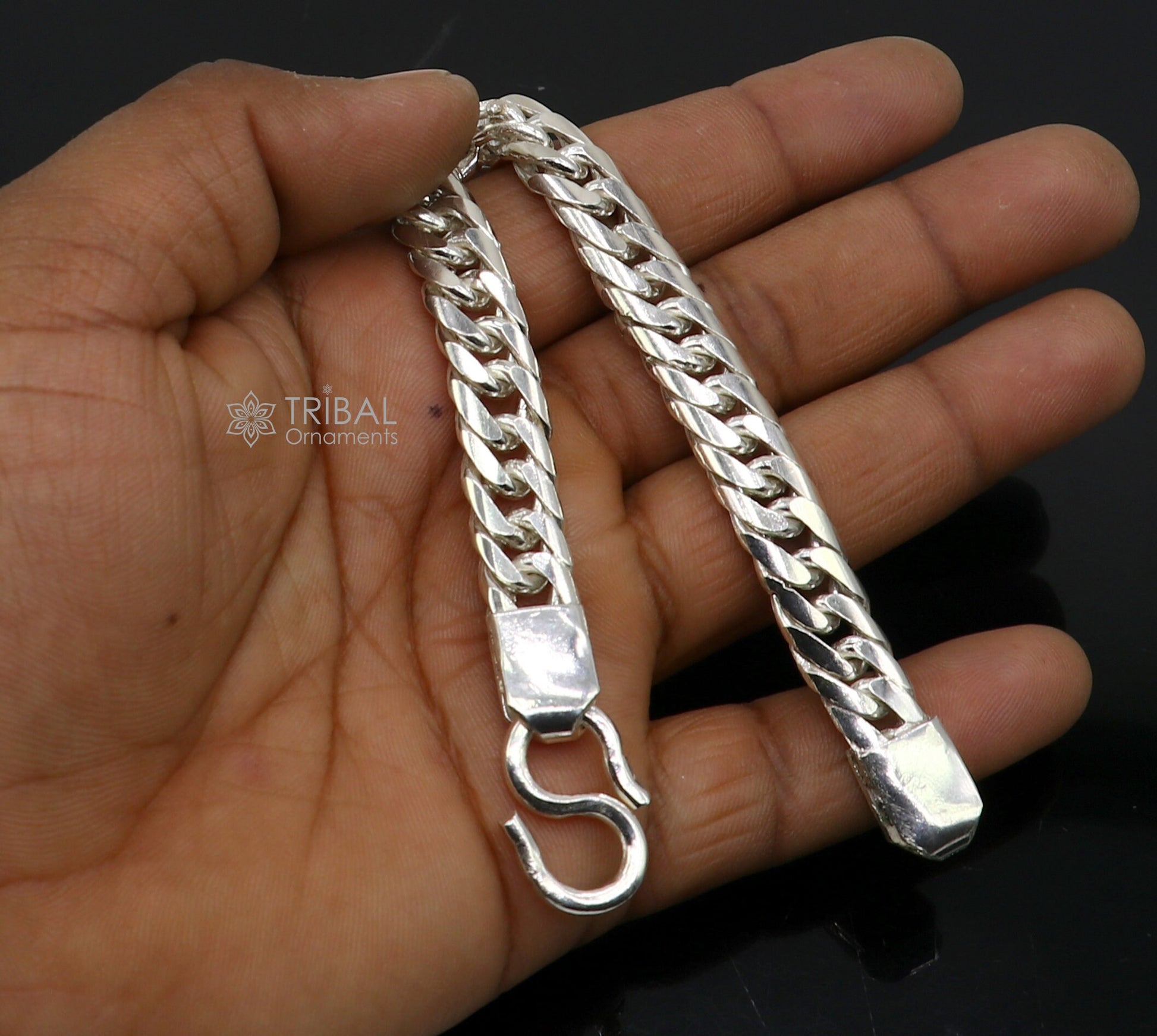 10mm 925 sterling silver handmade unique customized design heavy men's bracelet, Amazing oxidized personalized gifting royal jewelry sbr725 - TRIBAL ORNAMENTS