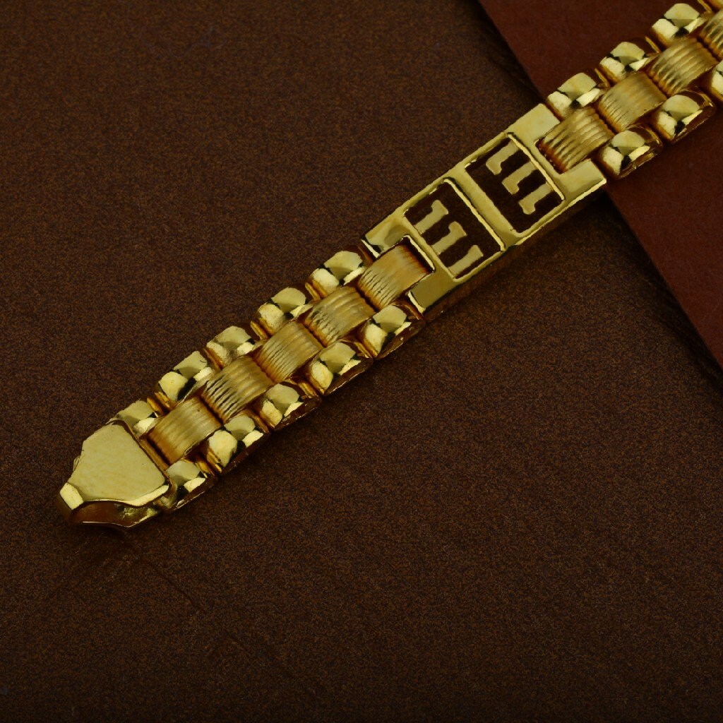 22kt yellow gold handmade unique stylish designer all size bracelet gold pure men's gifting jewelry royal jewelry from india gbr8 - TRIBAL ORNAMENTS