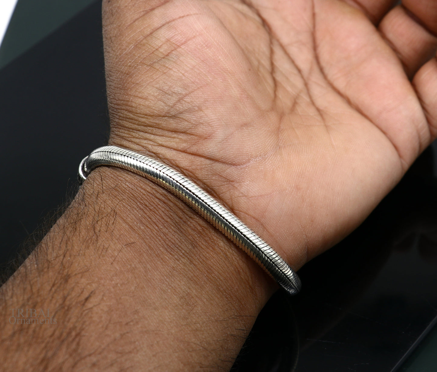 5.5mm 925 sterling silver handmade snake chain bracelet, D shape chain bracelet, half round snake chain bracelet stylish jewelry sbr261 - TRIBAL ORNAMENTS