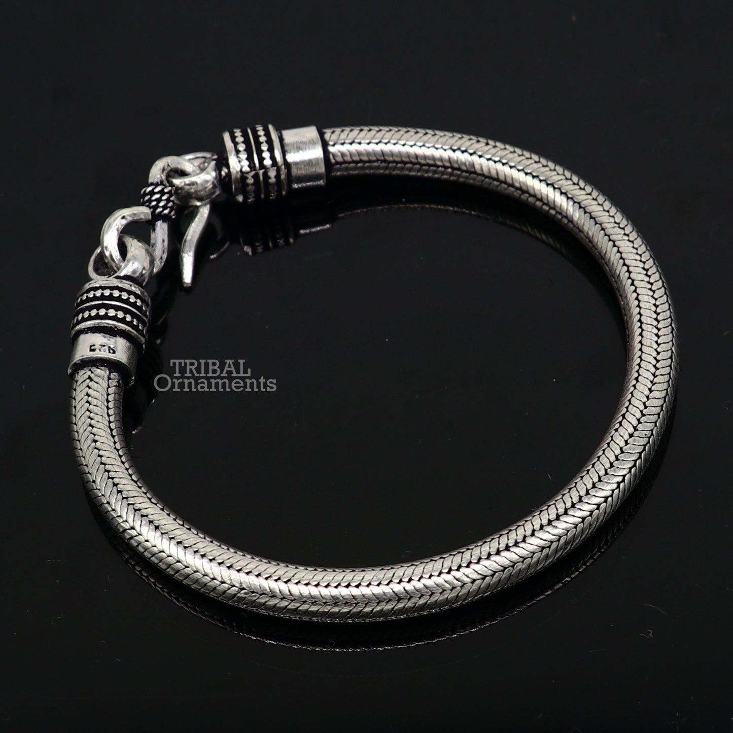6MM Solid 925 sterling silver handmade amazing snake chain flexible unisex bracelet jewelry elegant custom wrist belt bracelet india sb371 - TRIBAL ORNAMENTS