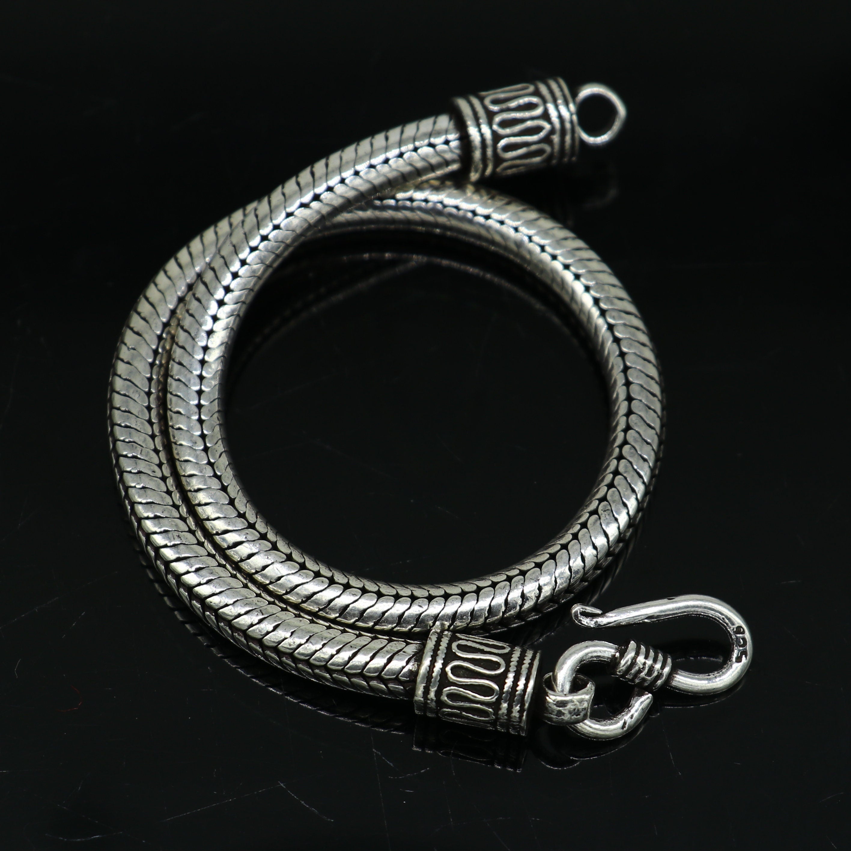 925 sterling silver amazing snake chain flexible unisex bracelet