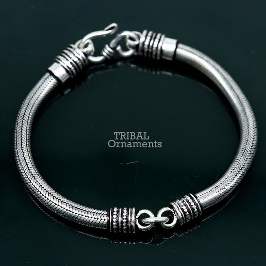 5MM Solid 925 sterling silver handmade amazing snake chain flexible unisex bracelet jewelry elegant custom wrist belt bracelet india sbr374 - TRIBAL ORNAMENTS