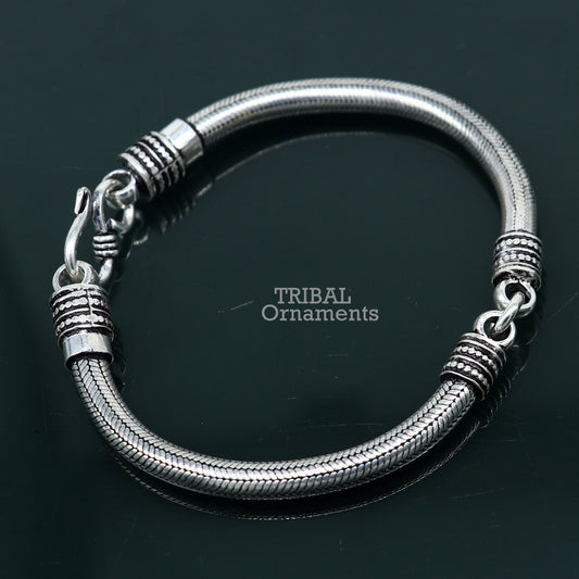 5MM Solid 925 sterling silver handmade amazing snake chain flexible unisex bracelet jewelry elegant custom wrist belt bracelet india sbr374 - TRIBAL ORNAMENTS