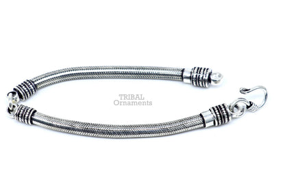 5mm solid sterling silver handmade snake chain bracelet, unisex, flexible jewelry with elegant design and custom fit, Indian craftsmanship.