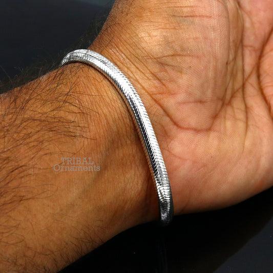 5mm 925 sterling silver handmade snake chain bracelet D shape Customized bracelet half round snake chain bracelet unisex sbr372 - TRIBAL ORNAMENTS