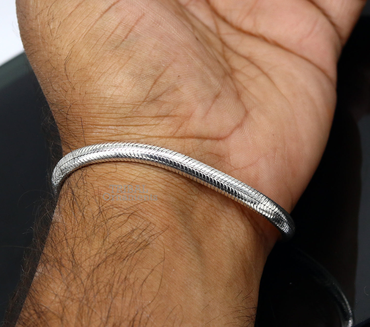 5mm 925 sterling silver handmade snake chain bracelet D shape Customized bracelet half round snake chain bracelet unisex sbr372 - TRIBAL ORNAMENTS