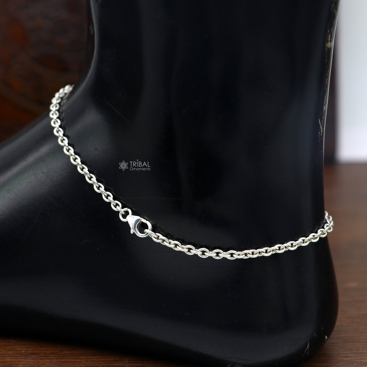 925 Sterling silver handmade vintage design stylish anklet foot bracelet tribal belly dance jewelry ank619 - TRIBAL ORNAMENTS