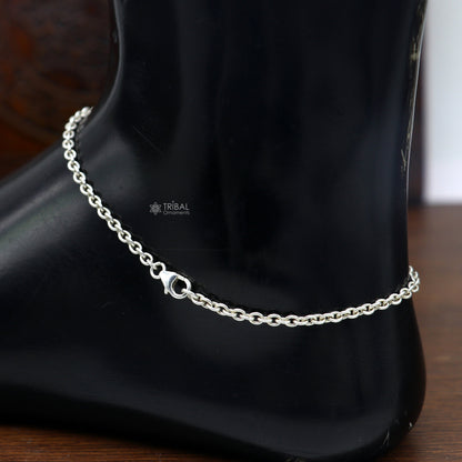 Silver handmade vintage tribal anklet foot bracelet with intricate designs, perfect for belly dance jewelry from Tribal Ornaments.