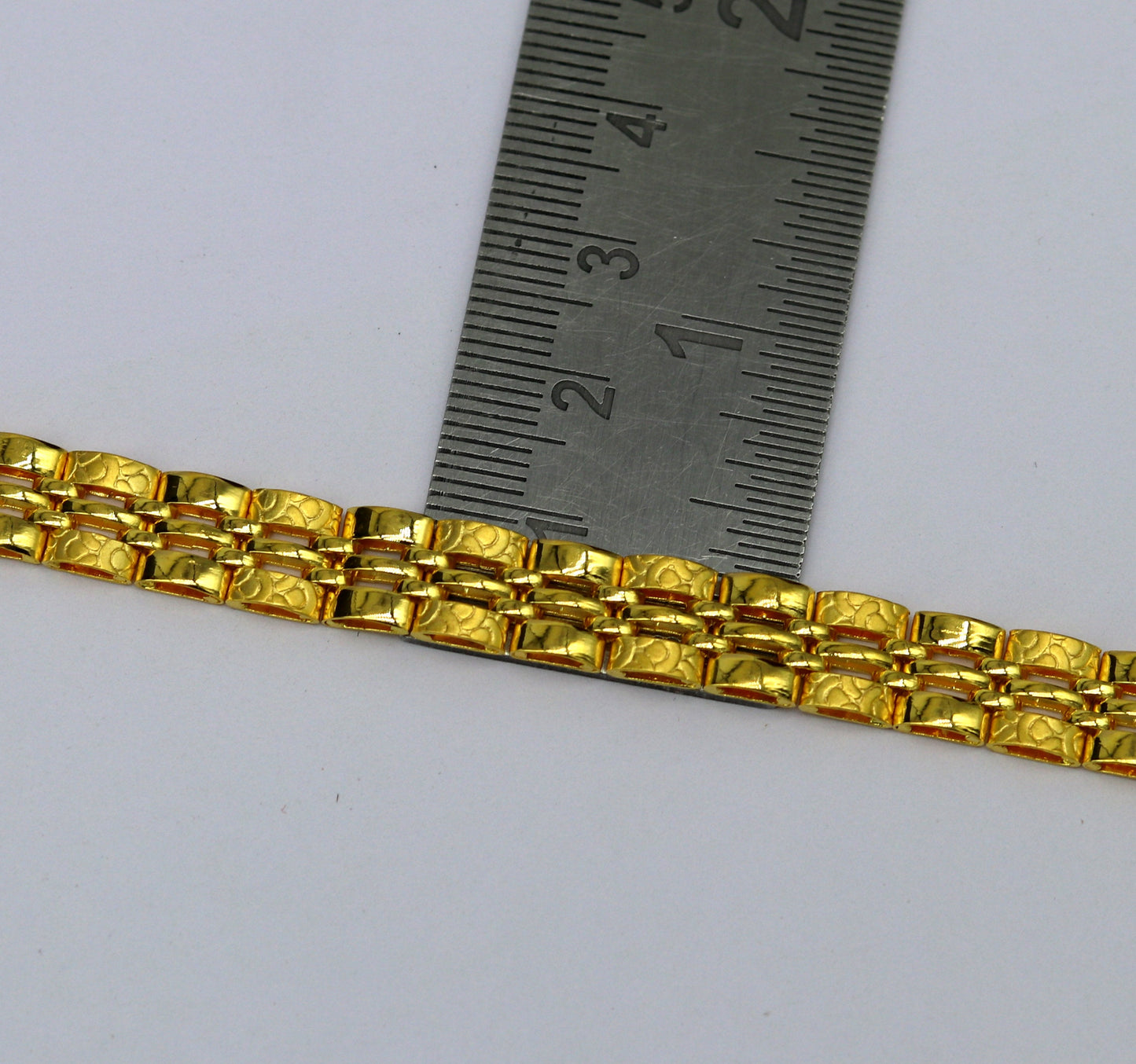 Pure 22kt yellow gold custom made diamond cut design fabulous flexible bracelet, best gift personalized gold fancy jewelry india br41 - TRIBAL ORNAMENTS