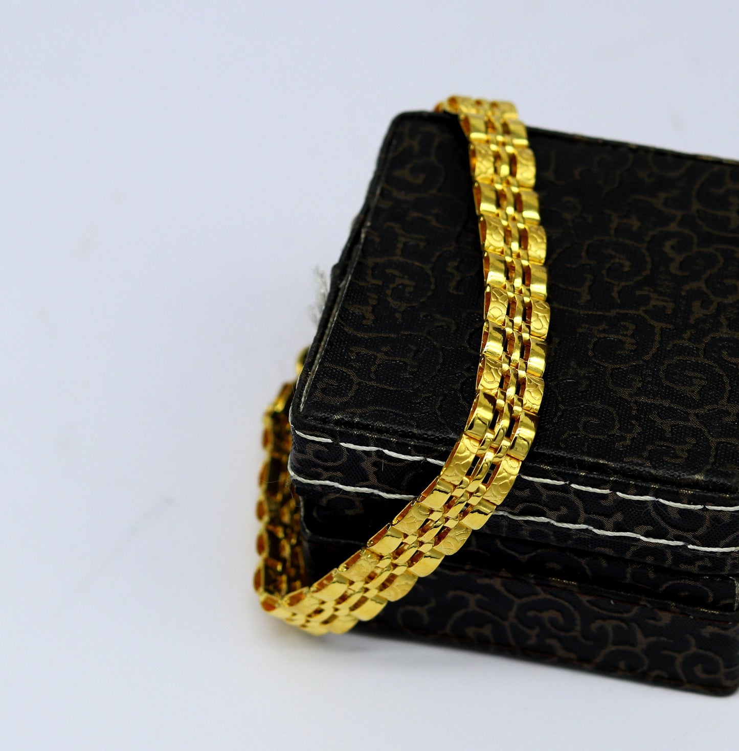 Pure 22kt yellow gold custom made diamond cut design fabulous flexible bracelet, best gift personalized gold fancy jewelry india br41 - TRIBAL ORNAMENTS