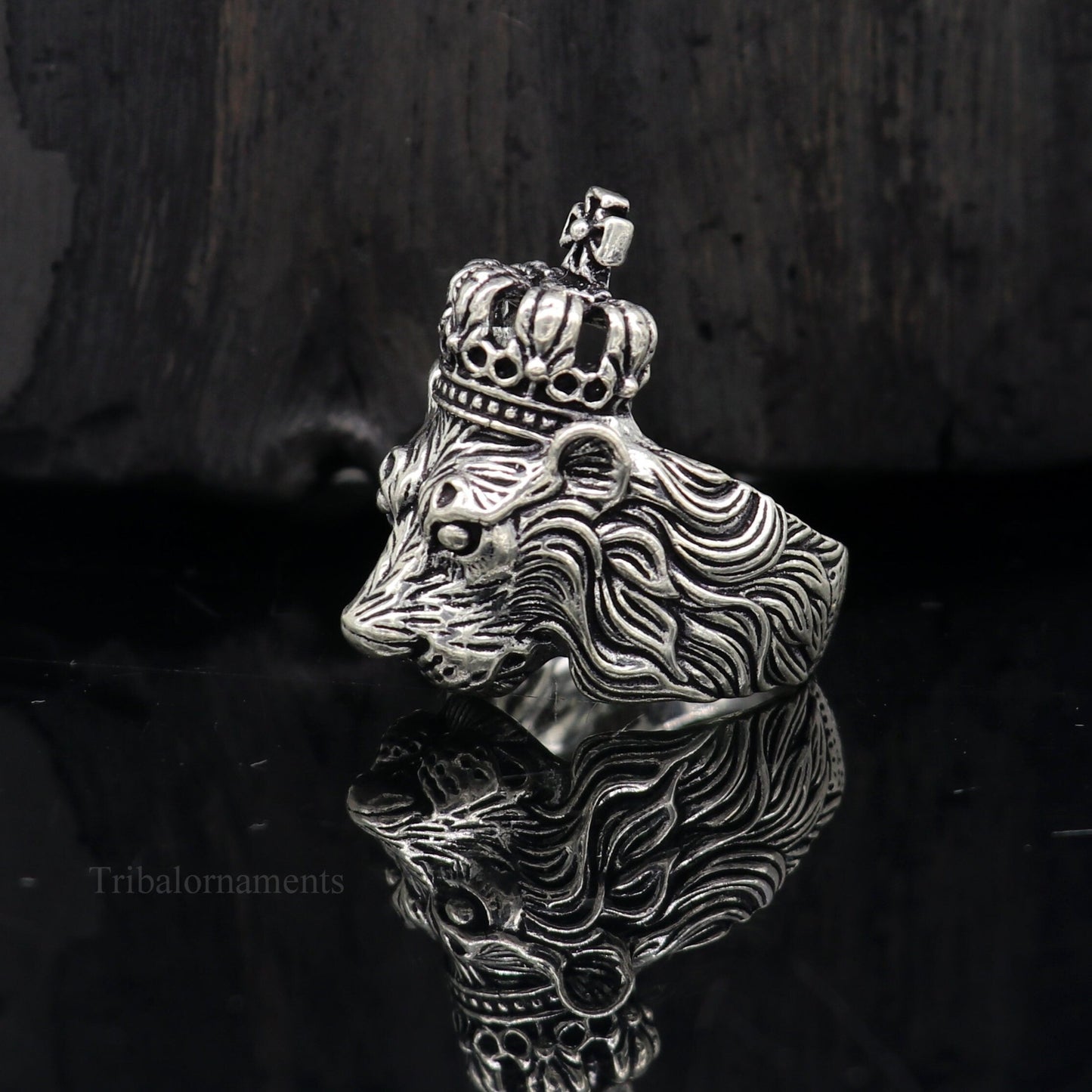 925 sterling silver handcrafted Narsimha ring , solid king lion ring, Amazing vintage design ring band for unisex gifting from india ring440 - TRIBAL ORNAMENTS