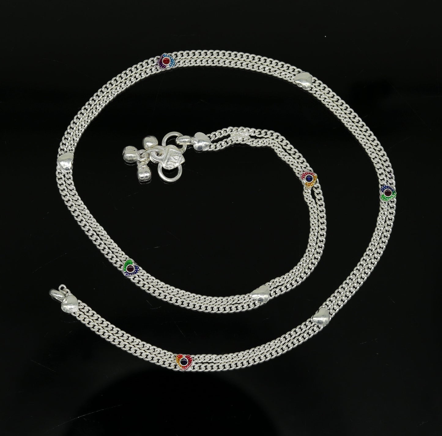 18" long handmade sterling silver amazing baby kids waist chain, excellent customized design baby kids unisex belly chain wch08 - TRIBAL ORNAMENTS