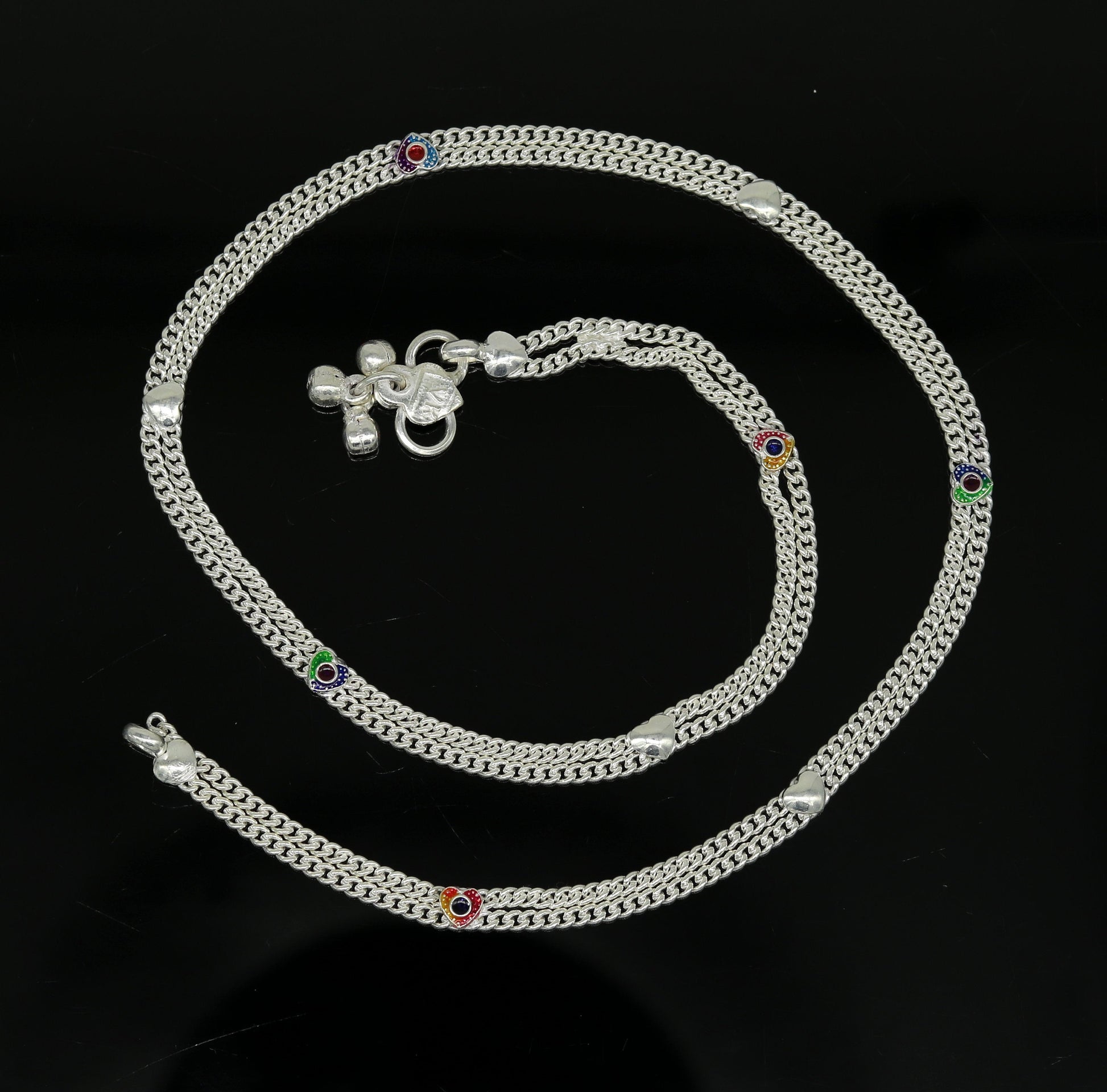 18" long handmade sterling silver amazing baby kids waist chain, excellent customized design baby kids unisex belly chain wch08 - TRIBAL ORNAMENTS