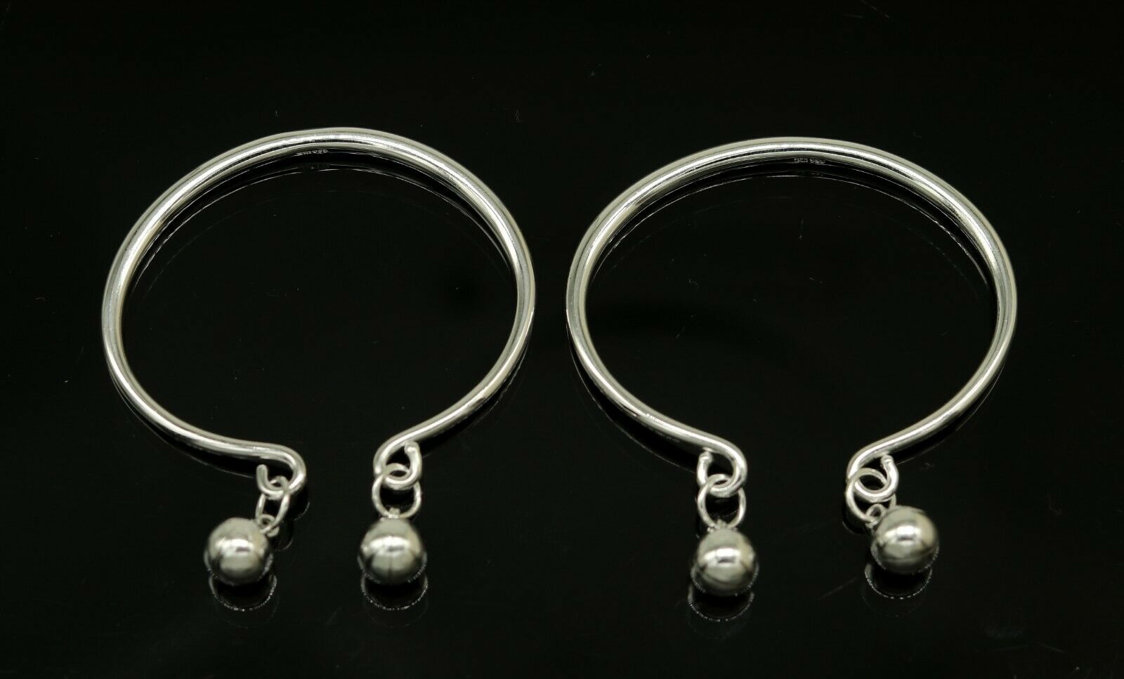 925 sterling silver adjustable charm bangle bracelet kada unisex kids baby bbk22 - TRIBAL ORNAMENTS