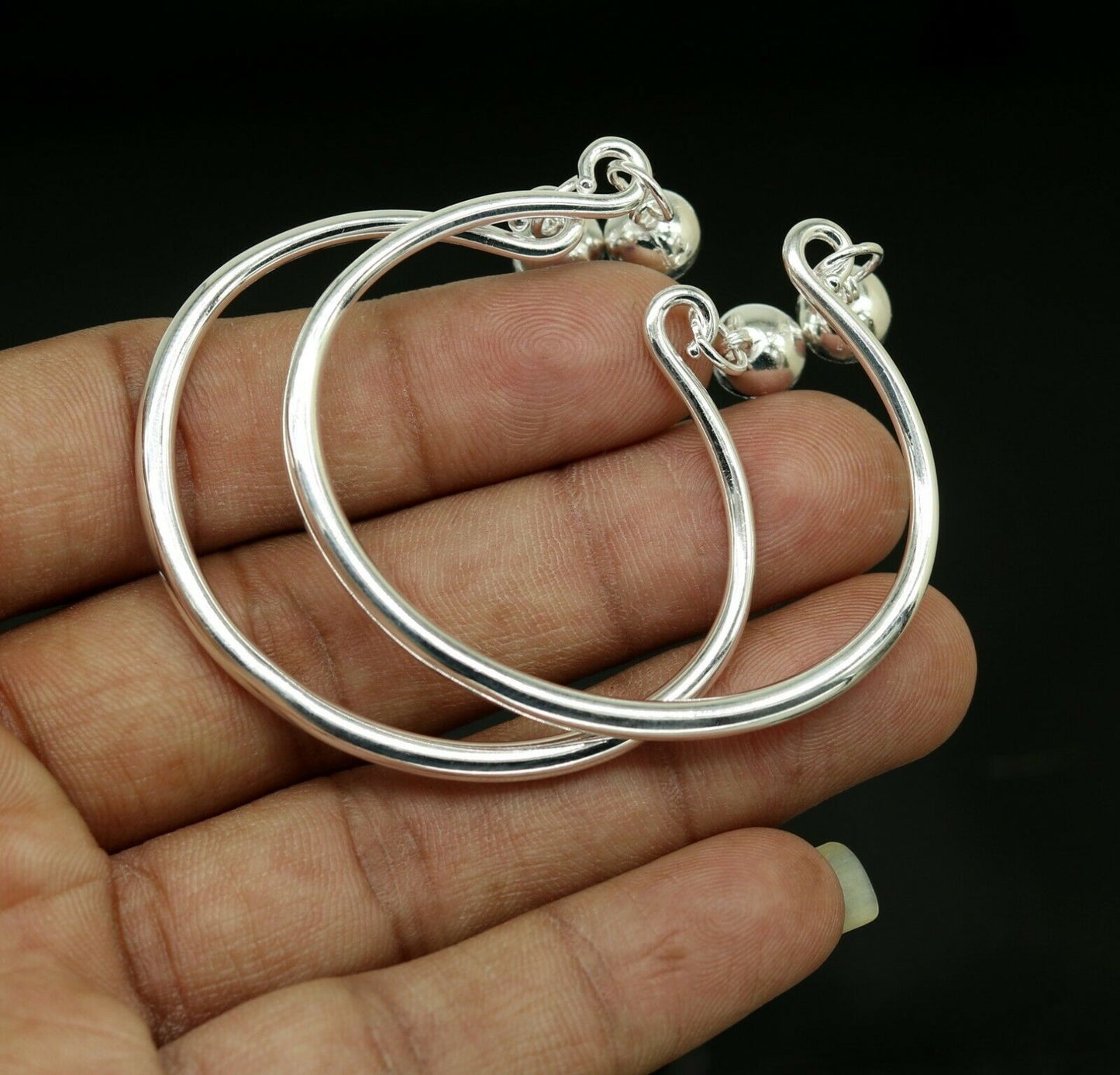 925 sterling silver adjustable charm bangle bracelet kada unisex kids baby bbk22 - TRIBAL ORNAMENTS